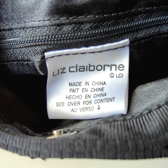 Liz Claiborne Y2K Vintage Lightweight Dainty Beaded Mini Square Handbag Black - Picture 7 of 11